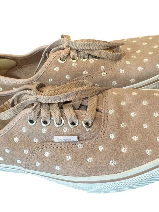 Vans Authentic Platform 2.0 Suede Polka Dot Sneakers - Light Pink & White Size 8 - Picture 7 of 14